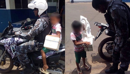 Criança pediu ajuda dos policiais (Foto: Leitor via WhatsApp O ESTADO / (98) 99209-2564)