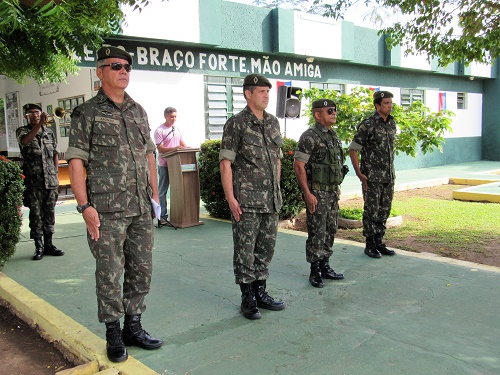 1º Ten. Afonso, Ten. Coronel Paquet, Subtente Lobato e o 1º Sargento Denílson/Foto: Sandro Vagner
